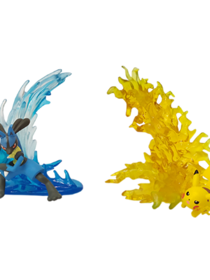 Figura Gashapon Re-Ment Pokemon Pikachu y Lucario Soporte N1