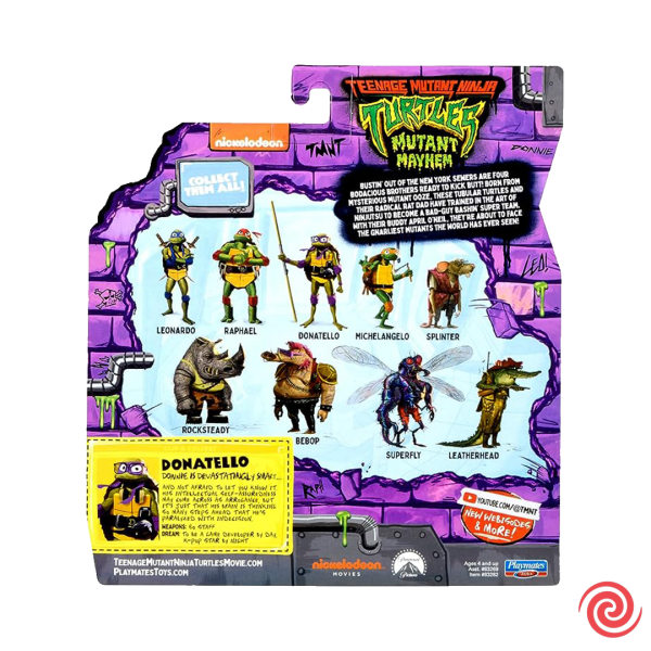 Figura Playmates Toys Teenage Mutant Ninja Turtles: Mutant Mayhem Donatello