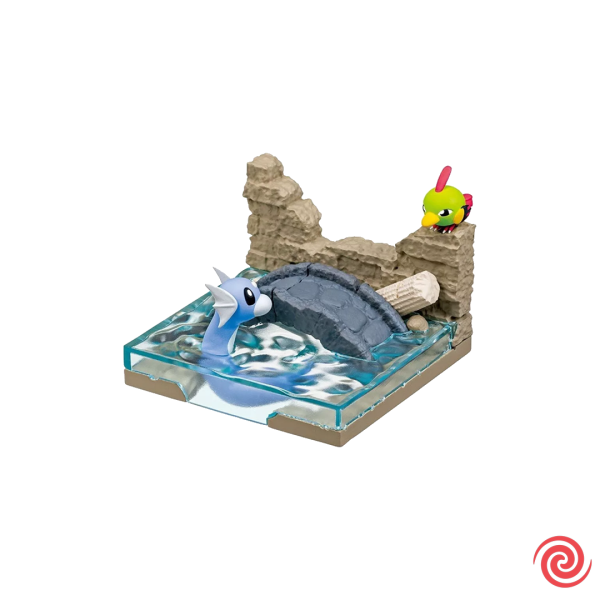 Figura Gashapon Re Ment Pokemon Diorama Collection Ancient Castle Ruins Pokemon N2 Dratini Y Natu